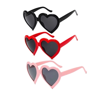 Hjerte solbriller - Rød, sort, lyserød ramme